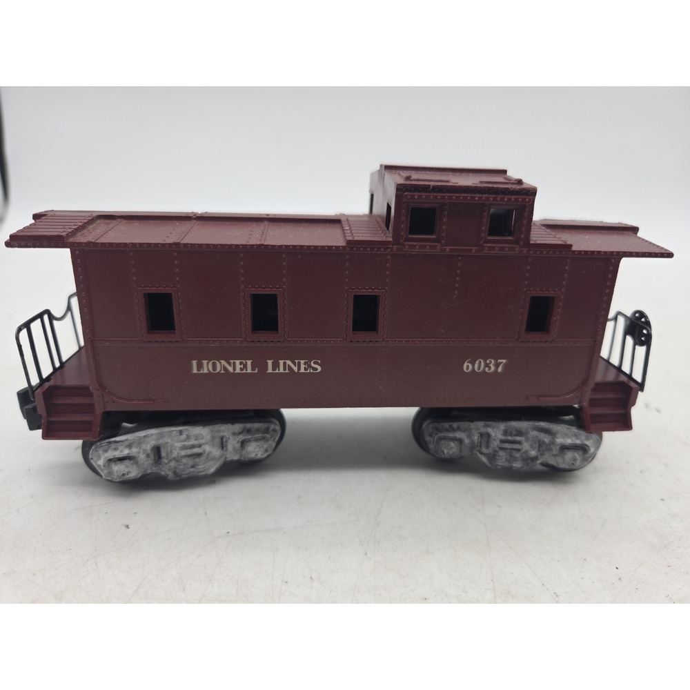 (B) Lionel Postwar 6037 Lionel Lines Brown Train Caboose O O27 Gauge